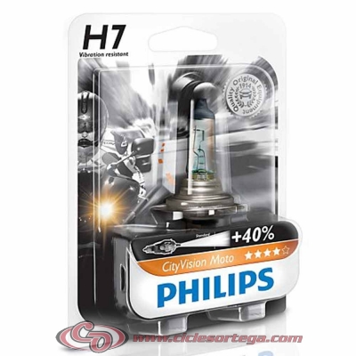 Lámpara HS1 12v 35/35w City Vision Moto +40% de luz de Philips