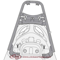 Kit Anclajes Givi SR2114 para BAUL sistema monolock YAMAHA D ELIGHT 114 2013-