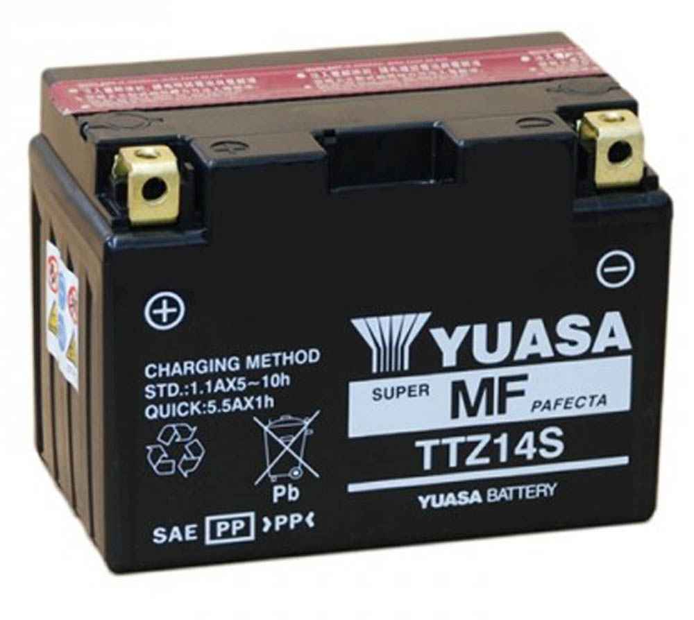 Batería para Yamaha XV 950 R cud-a ABS vn07 2018 Yuasa ytz14s AGM cerrado 
