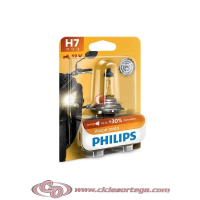 Lámpara H7 12v 55w Vision Moto +30% de luz de Philips