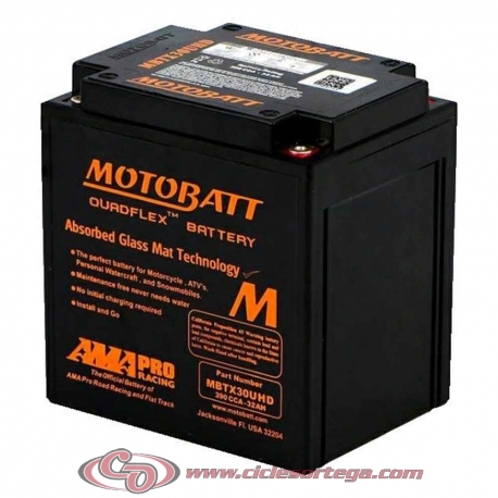 Bateria de Gel MBTX30UHD equivalente a 12N24-3 de Motobatt