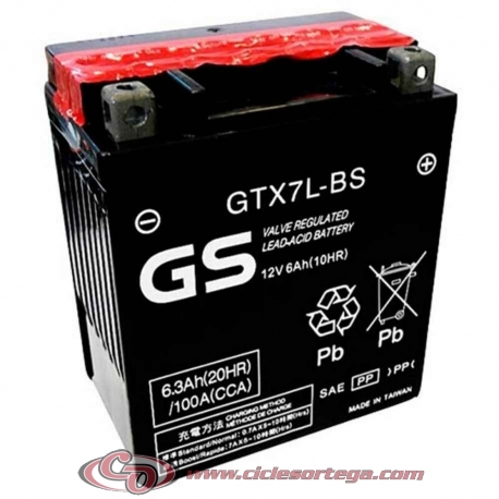 Bateria GS GTX7L-BS Original Yamaha equivalente a YTX7L-BS 