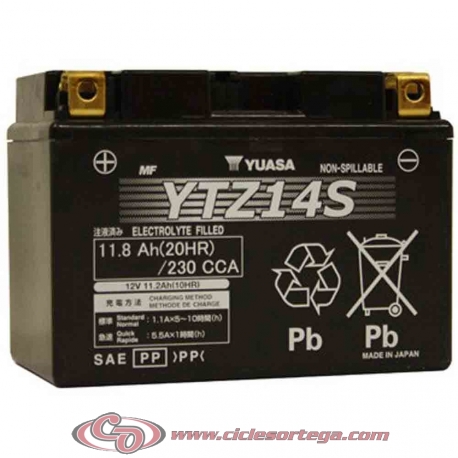 Bateria yamaha FZR 750 R ow01 3pj año 1991 Yuasa ytx9-bs AGM cerrado 