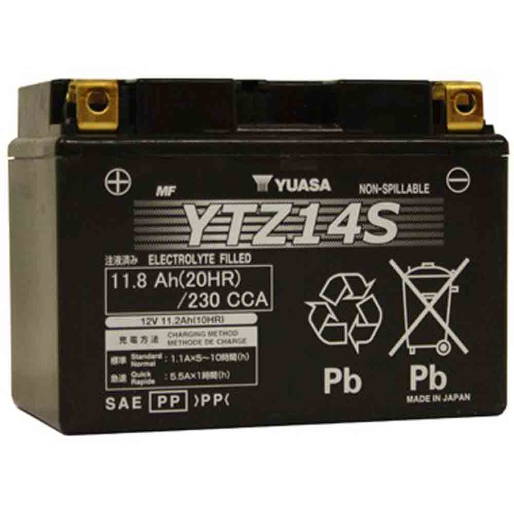 Batería para Yamaha FZ 750 Genesis 2kk 1989 Yuasa ytx14ahl-bs AGM cerrado 
